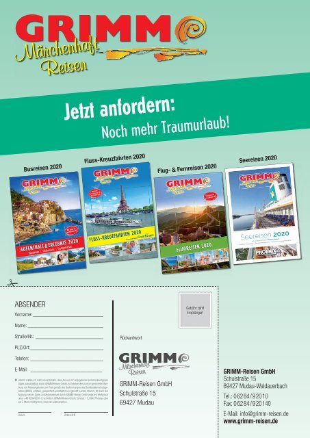 Grimm Erholungsreisen 2020