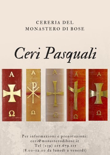 Ceri Pasquali - Cereria del Monastero di Bose