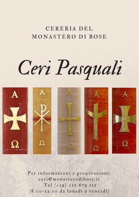 Ceri Pasquali - Cereria del Monastero di Bose
