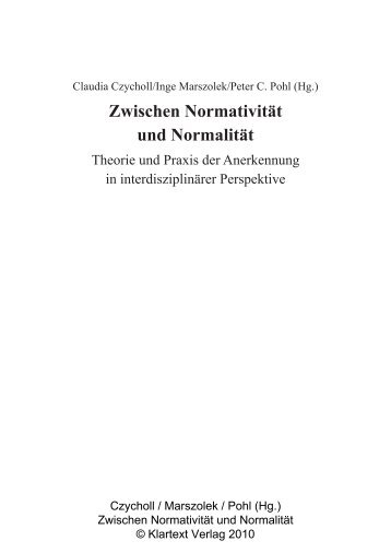 Zwischen Normativität und Normalität - Klartext Verlag