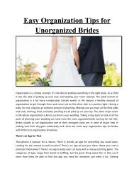 Easy Organization Tips for Unorganized Brides