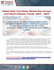 Global Food Tray Sealer Market Size Current and Future Industry Trends, 2019 – 2023