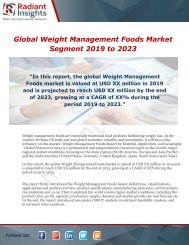 Global Weight Management Foods Market Segment 2019 to 2023