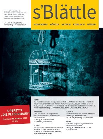 s'Blättle Nr. 40 - Do, 3. Oktober 2019