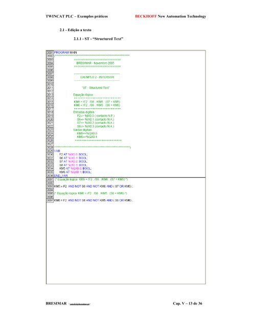 BRESIMAR(asaTek)-Beckhoff-Livro Formação Técnica TwinCAT 2