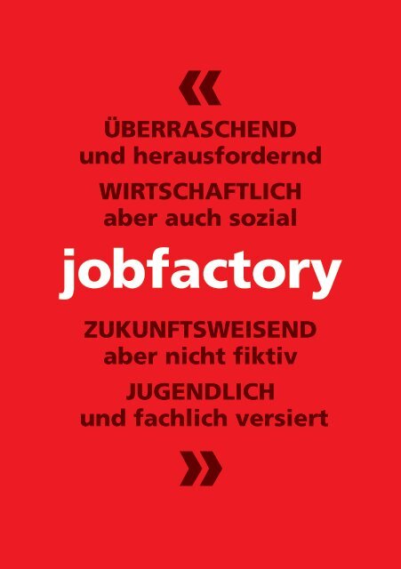 Jobfactory Infobroschüre