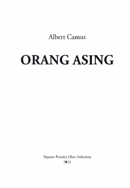 Albert Camus - Orang Asing