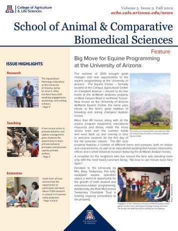 UArizona ACBS Fall Newsletter