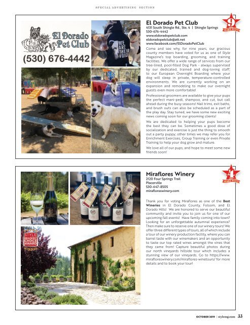 Style Magazine El Dorado County Foothills: October 2019