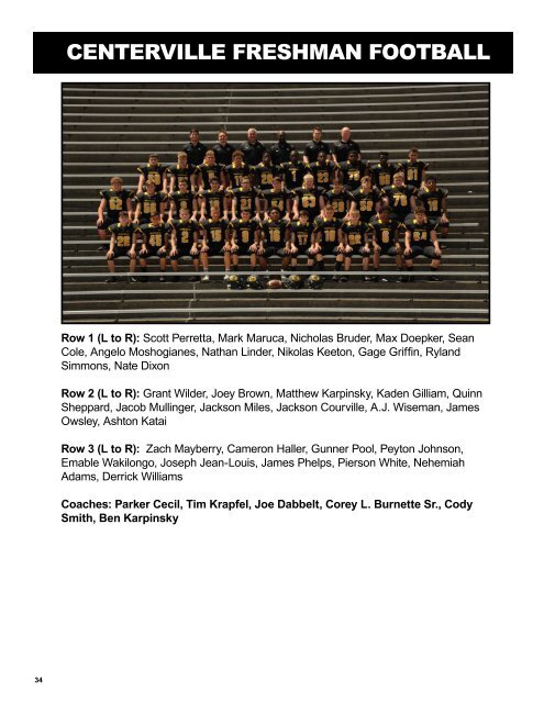 2019 Centerville Athletics Fall Program Book