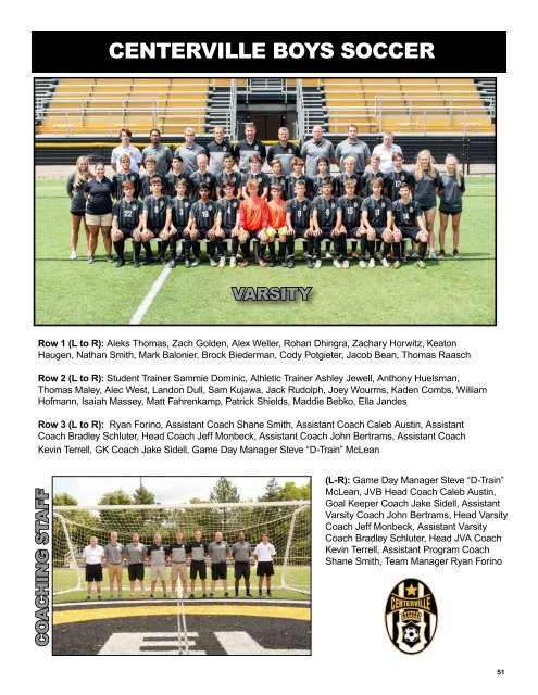 2019 Centerville Athletics Fall Program Book