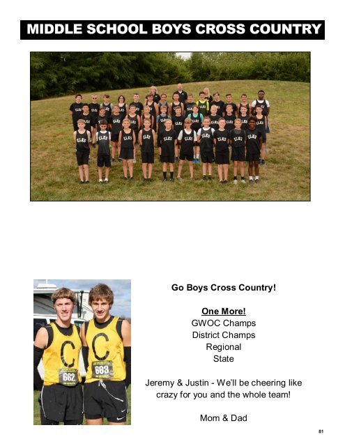 2019 Centerville Athletics Fall Program Book