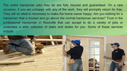 Handyman in Rockville Helps You with Jobs Big and Small