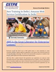 Aws Training In Delhi  Amazon Web Service Certification In Delhi