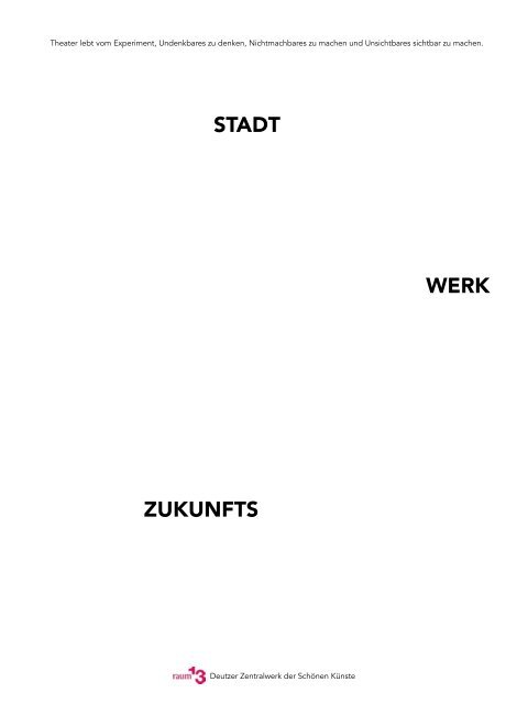 Zukunfts Werk Stadt_Das Buch