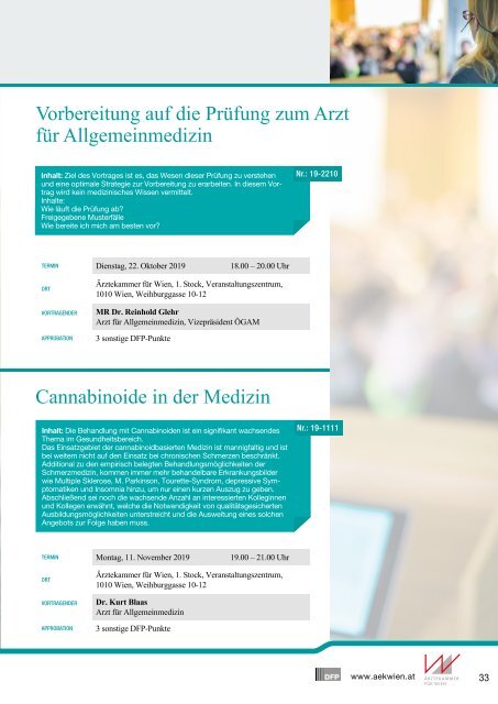 Ärztekammer für Wien Seminarprogramm