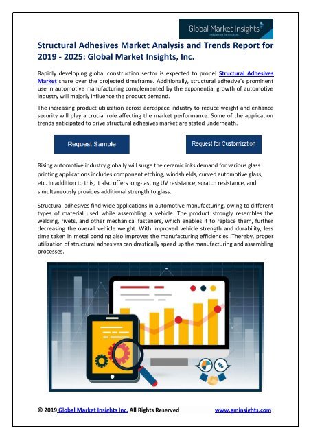 Structural Adhesives Market Report 2019-2024