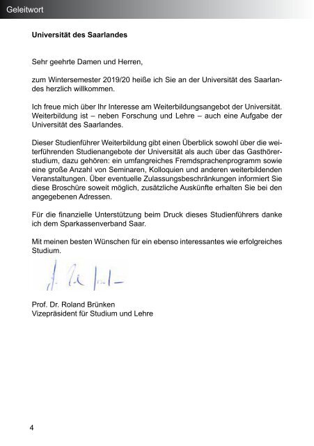 Studienführer Weiterbildung WS 2019/2020