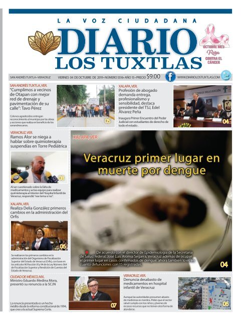 Edición de Diario Los Tuxtlas del día 04 de octubre de 2019