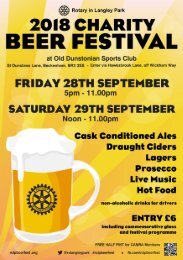 Programme for the 2018 Langley Park Charity Beer Festival