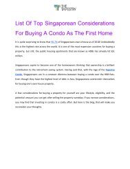 List Of Top Singaporean Considerations For Buying a Condo as The First Home