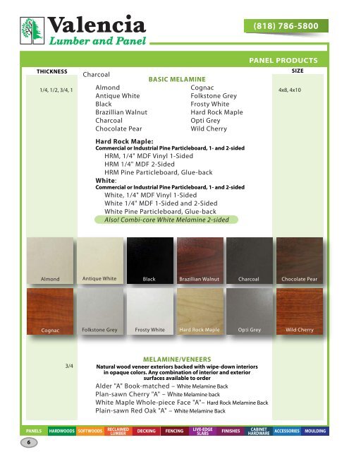 Valencia Lumber and Panel Product Catalog