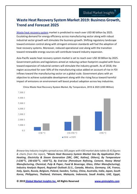 2019 Waste Heat Recovery System Market Growth | Trends Analysis Report 2025