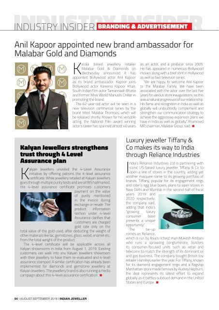 Indian Jeweller (IJ) Magazine August -September 2019