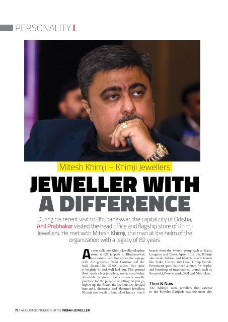 Indian Jeweller (IJ) Magazine August -September 2019