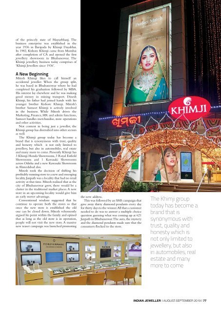 Indian Jeweller (IJ) Magazine August -September 2019