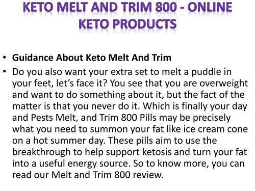 Keto Melt and Trim 800 - Online Keto Products