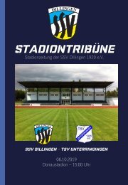 Stadionheft SSV gg. Unterringingen