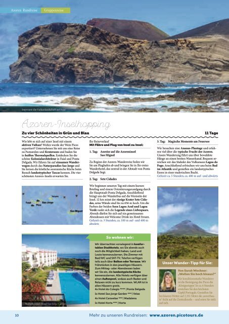 picotours Reisekatalog 2021 Azoren Madeira Portugal Kapverden 