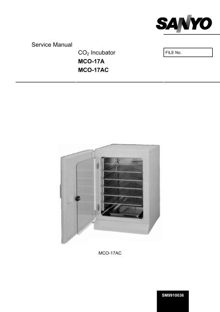 INCUBADORA SANYO MCO-17AC SERVICE MANUAL