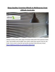 Shop Quality Venetian Blinds in Melbourne from eBlinds Australia
