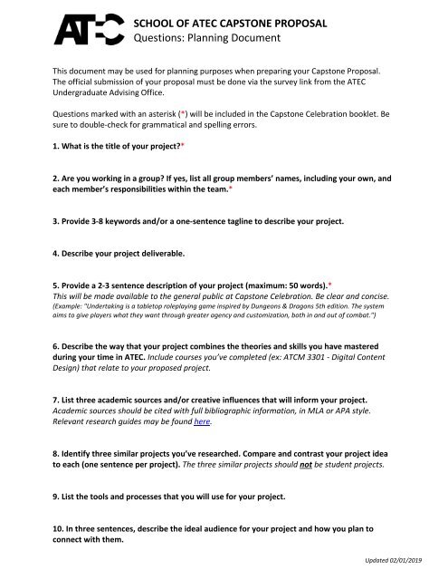 sample interview questions for capstone project