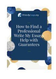 How to Find a Professional Write My Essays Help with Guarantees?