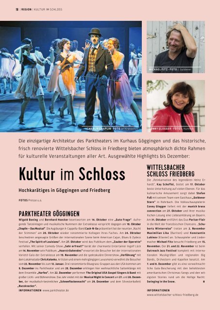 SchlossMagazin Oktober 2019 Bayerisch-Schwaben und Fünfseenland2