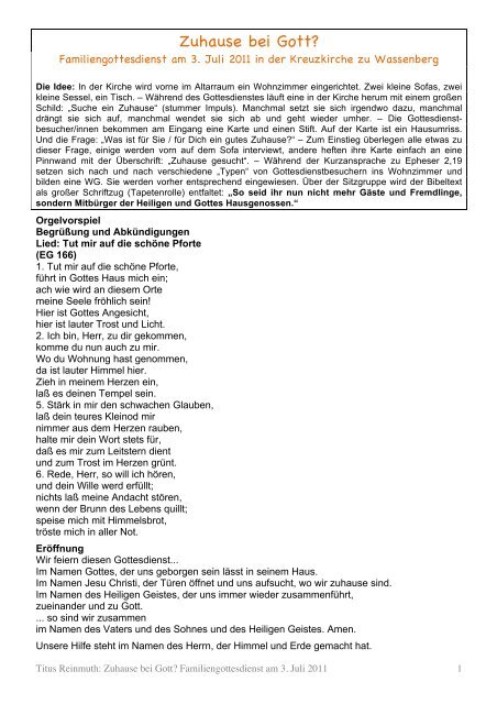Zuhause Bei Gott Titus Reinmuths Homepage