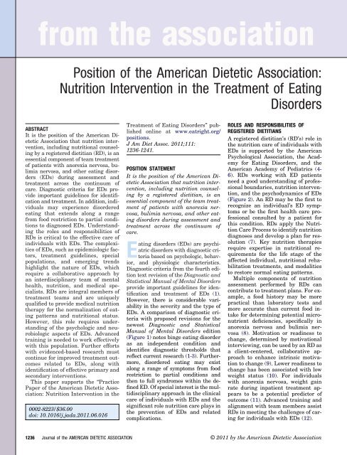 ADA_Position_Paper_Nutrition_Intervention in EDs