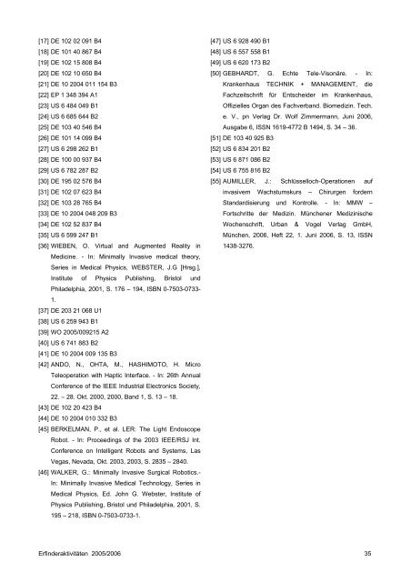 DPMA - Erfinderaktivitäten 2005/2006