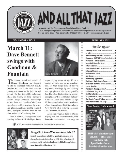 March 11 - Sacramento Traditional Jazz Society