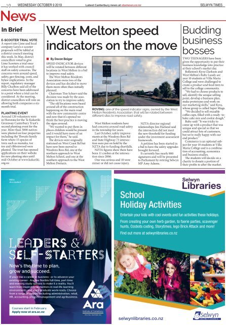 Selwyn Times: October 09, 2019