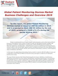 Global Patient Monitoring Devices Market Business Challenges and Overview 2019