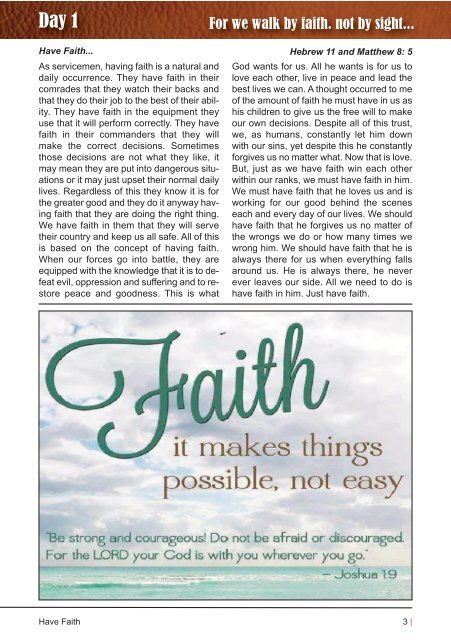 Have Faith - October Edition