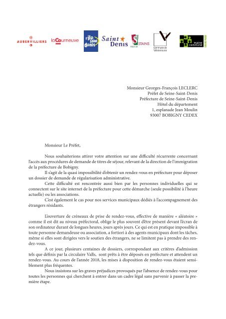 courrier préfet rendez-vous en pref