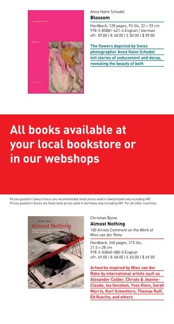 Flyer New and Selected Titles 2019/20 Scheidegger & Spiess