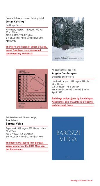 Flyer New and Selected Titles 2019/20 Scheidegger & Spiess