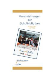 Veranstaltungen der Schulbibliothek im Schuljahr 2019/20