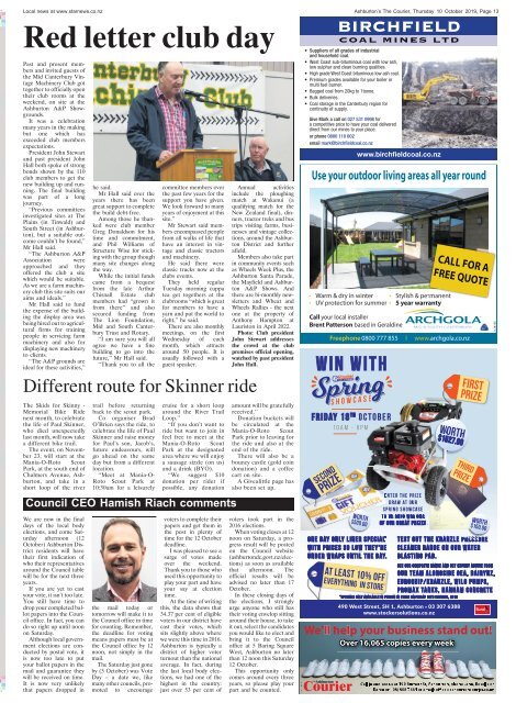 Ashburton Courier: October 10, 2019